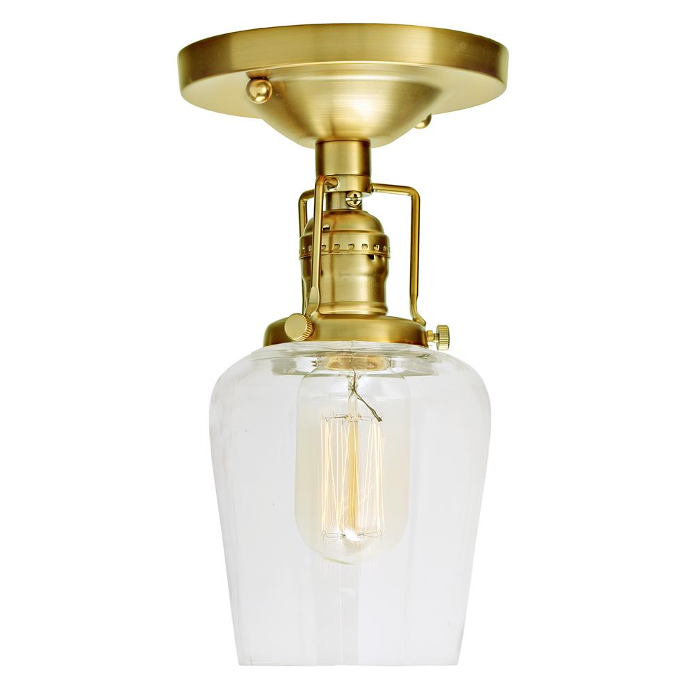 JVI Designs 1202-10 S9 Union Square One Light Liberty Ceiling Mount  in Satin Brass